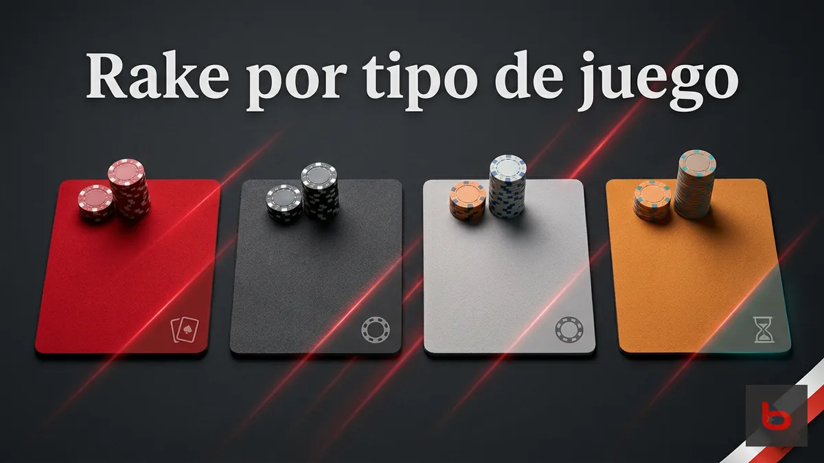 Comparación visual de comisiones de rake por tipo de mesa en Bodog Poker Chile