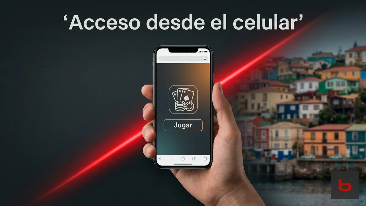 Celular con navegador abierto para jugar Bodog Poker Chile desde Valparaíso