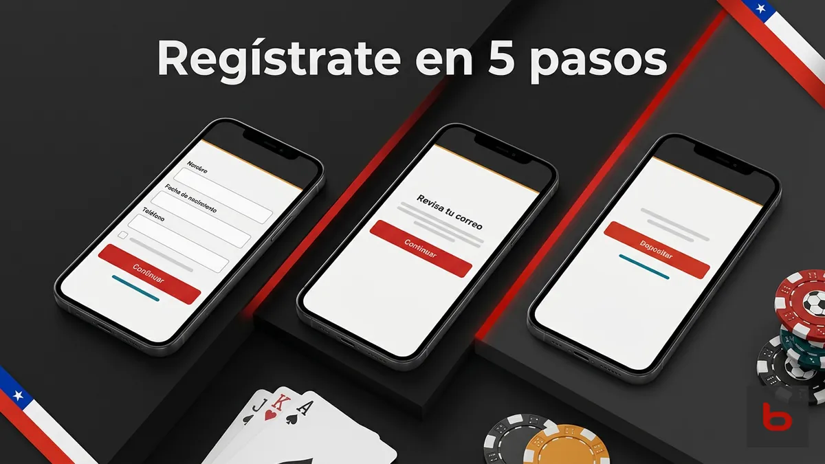 Secuencia de pantallas de celular mostrando los pasos para registrarte en Bodog Chile