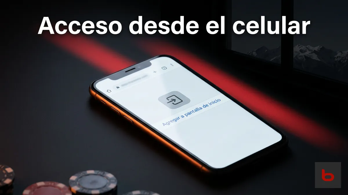 Teléfono mostrando la instalación del acceso directo de Bodog Chile con los Andes al fondo